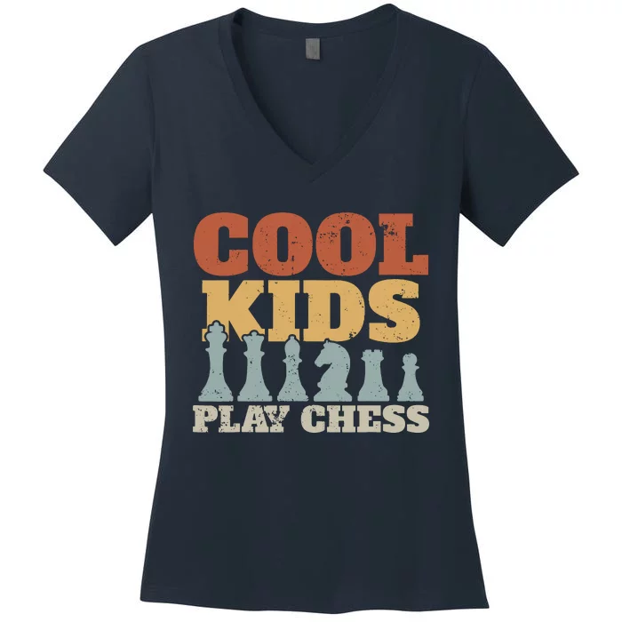 Chess Chessmen Chessboxing Gift For Cool Kids Women's V-Neck T-Shirt