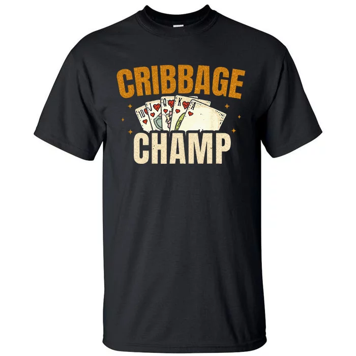 Cribbage Champ Card Game Players Tall T-Shirt