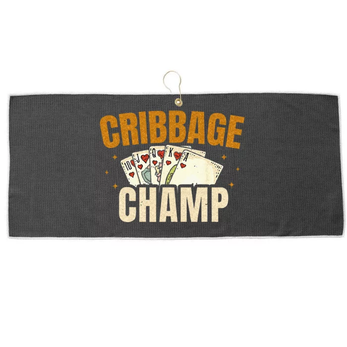 Cribbage Champ Card Game Players Large Microfiber Waffle Golf Towel