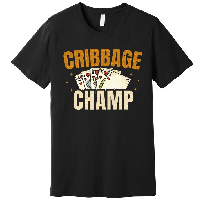 Cribbage Champ Card Game Players Premium T-Shirt