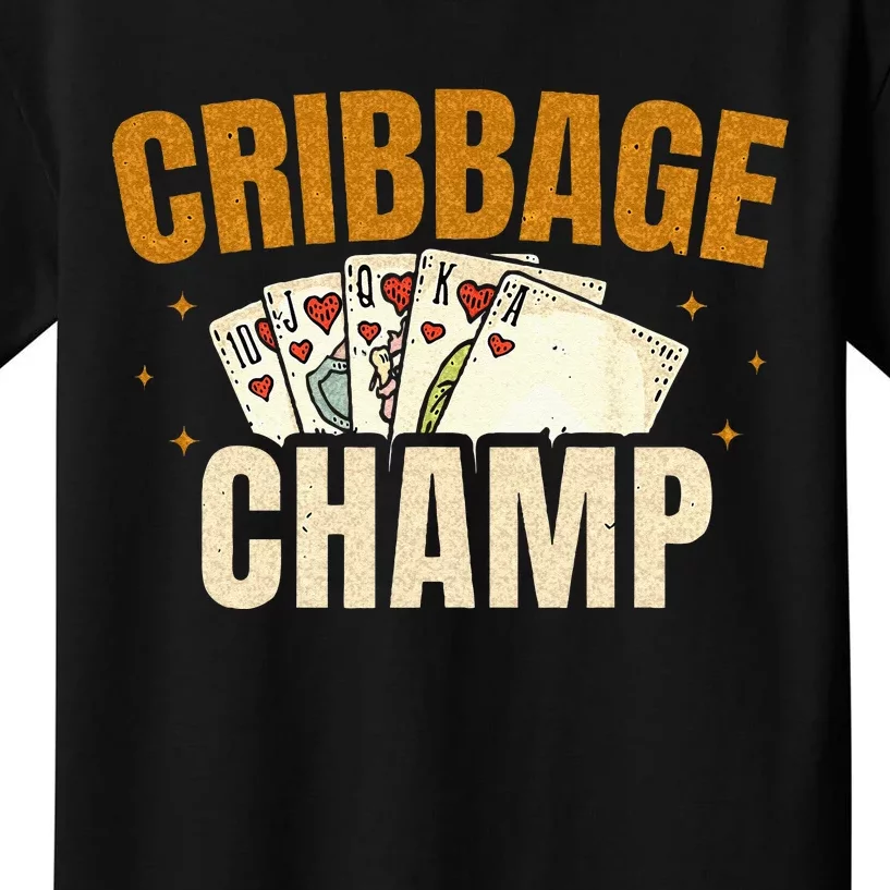 Cribbage Champ Card Game Players Kids T-Shirt