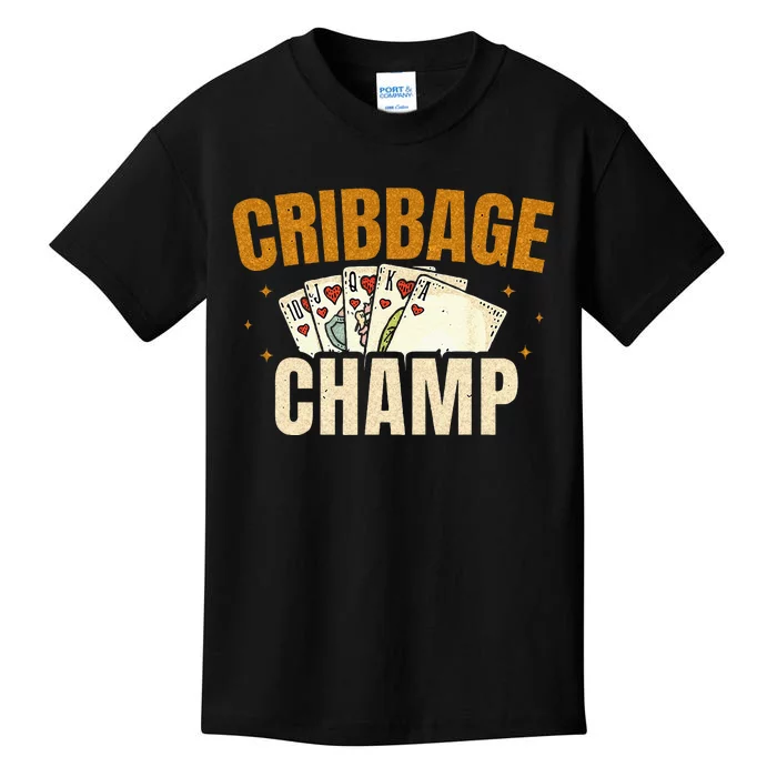 Cribbage Champ Card Game Players Kids T-Shirt