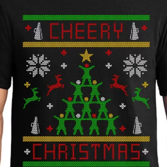 Cheery Christmas Cheer Cheerleading Ugly Christmas Pajama Set