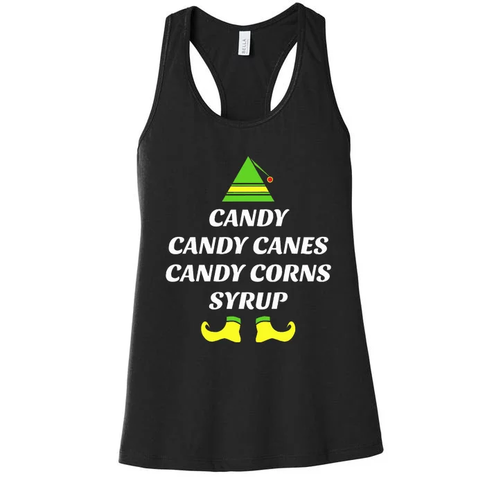 Candy Candy Canes Candy Corn Syrup Women's Racerback Tank