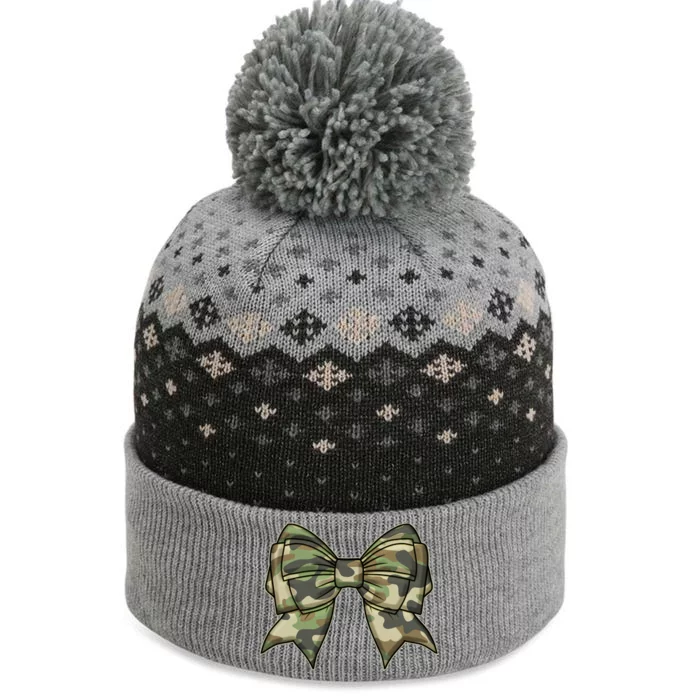 Cute Camo Coquette Ribbon Bow The Baniff Cuffed Pom Beanie