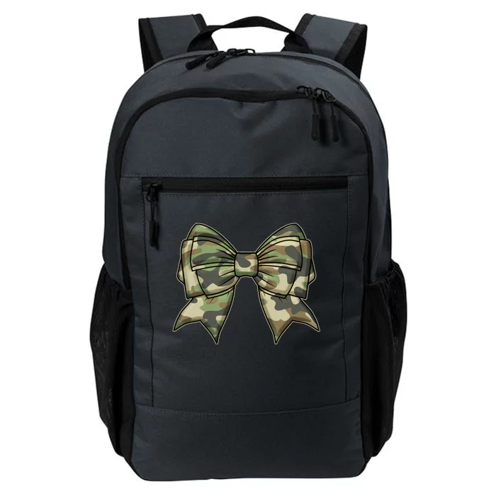 Cute Camo Coquette Ribbon Bow Daily Commute Backpack