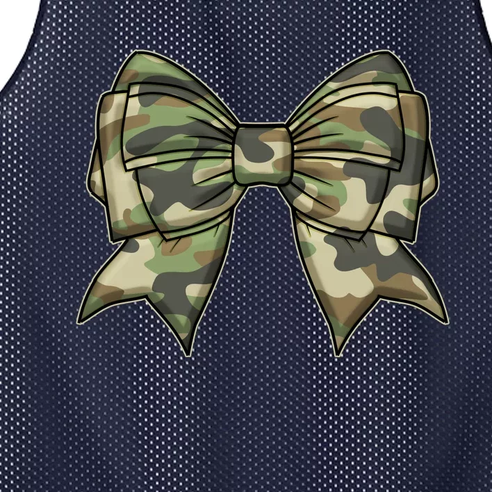 Cute Camo Coquette Ribbon Bow Mesh Reversible Basketball Jersey Tank