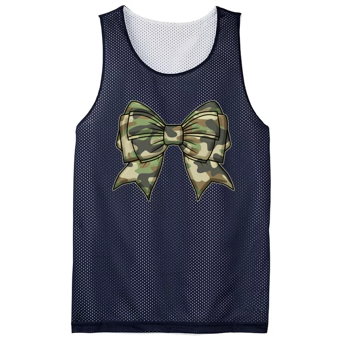 Cute Camo Coquette Ribbon Bow Mesh Reversible Basketball Jersey Tank