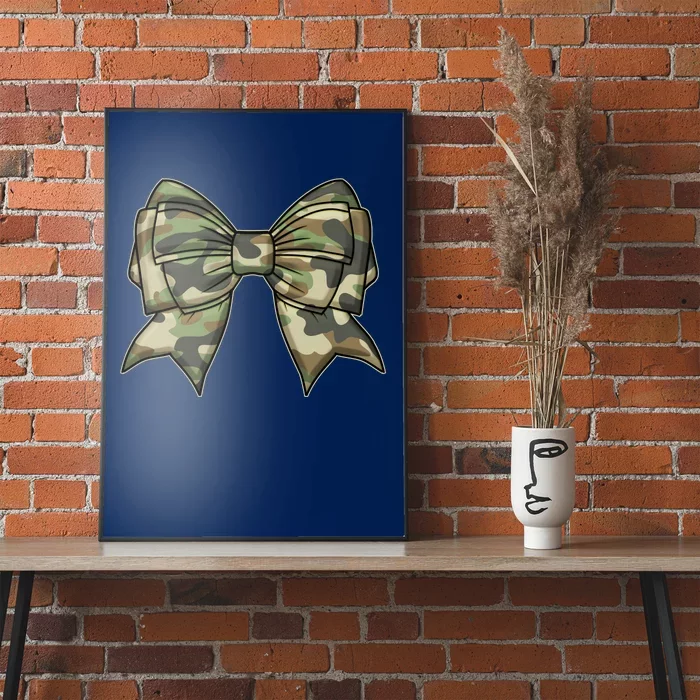 Cute Camo Coquette Ribbon Bow Poster