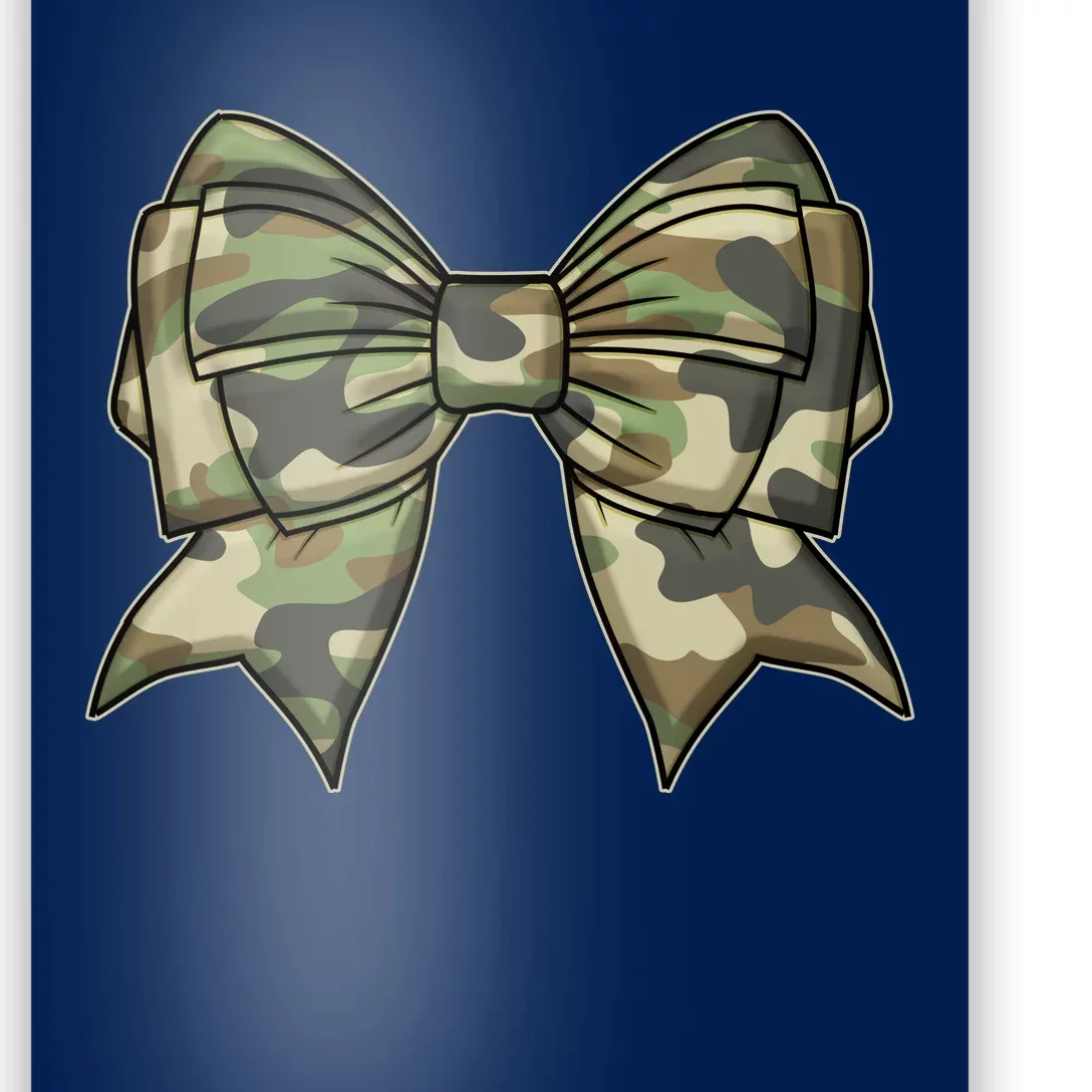 Cute Camo Coquette Ribbon Bow Poster