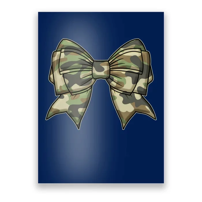 Cute Camo Coquette Ribbon Bow Poster