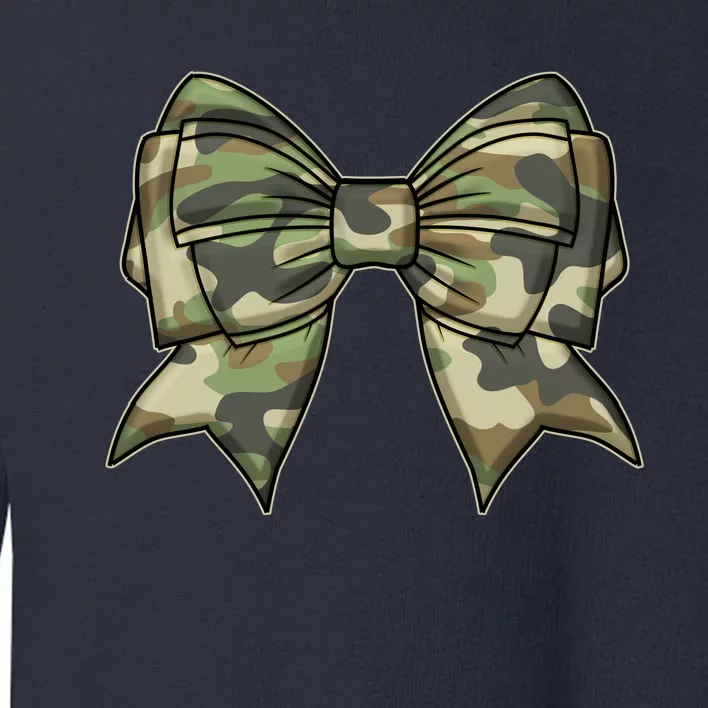 Cute Camo Coquette Ribbon Bow Toddler Sweatshirt