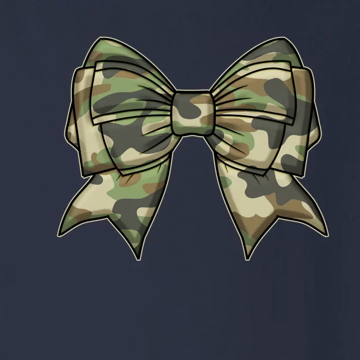 Cute Camo Coquette Ribbon Bow Toddler Long Sleeve Shirt