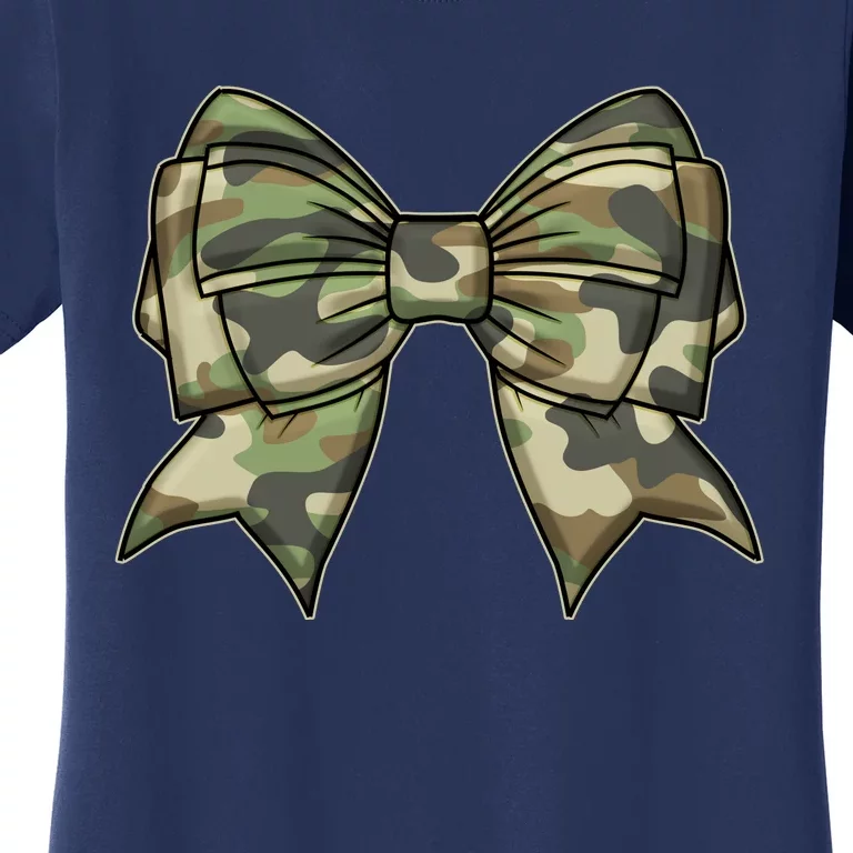 Cute Camo Coquette Ribbon Bow Women's T-Shirt