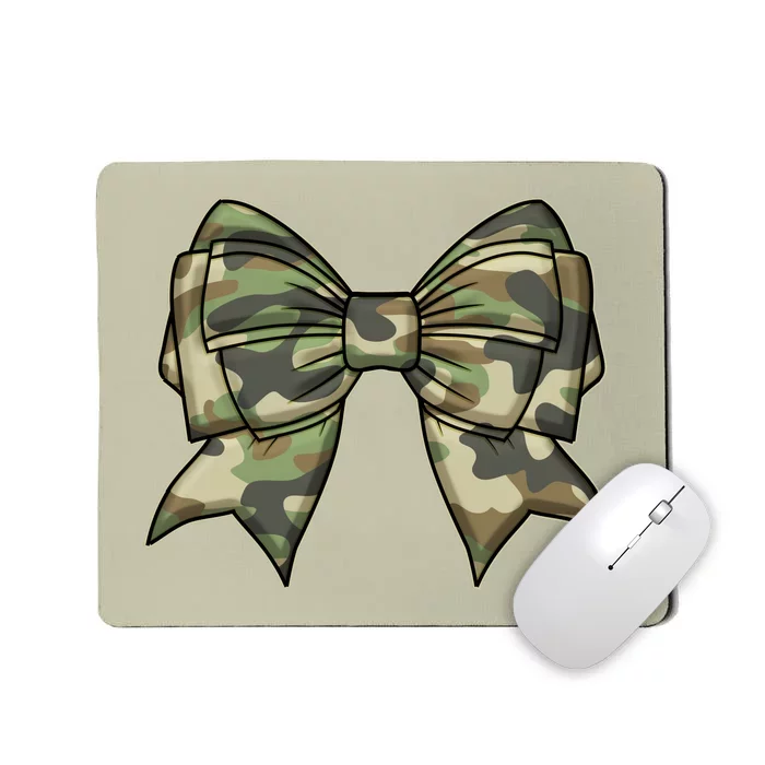 Cute Camo Coquette Ribbon Bow Mousepad