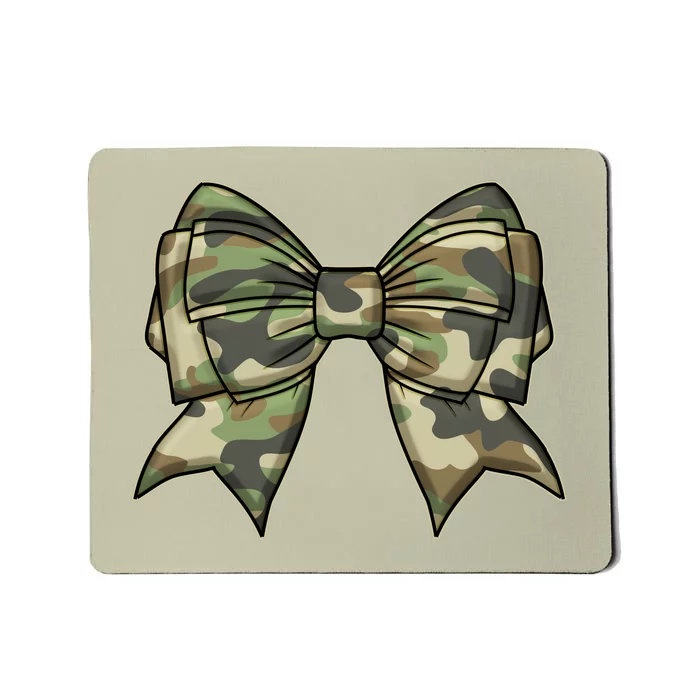 Cute Camo Coquette Ribbon Bow Mousepad