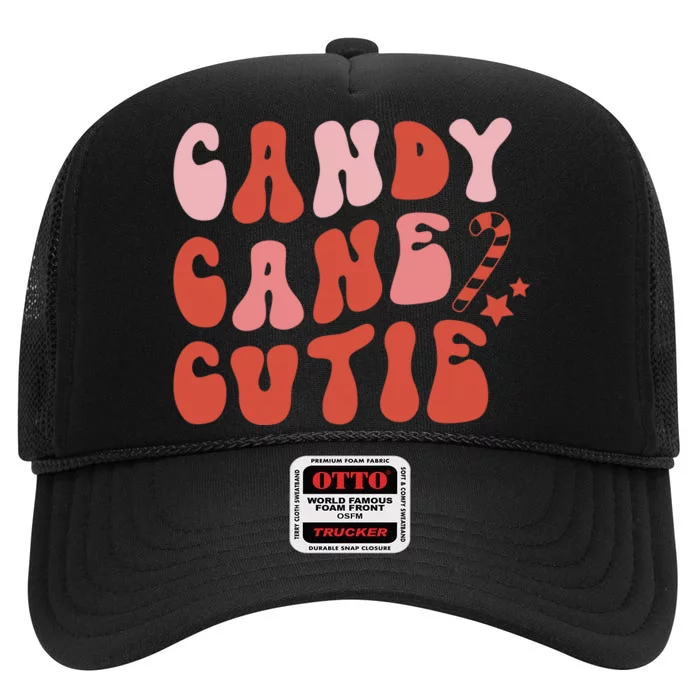 Candy Cane Cutie Funny Christmas Graphic Plus Size High Crown Mesh Trucker Hat