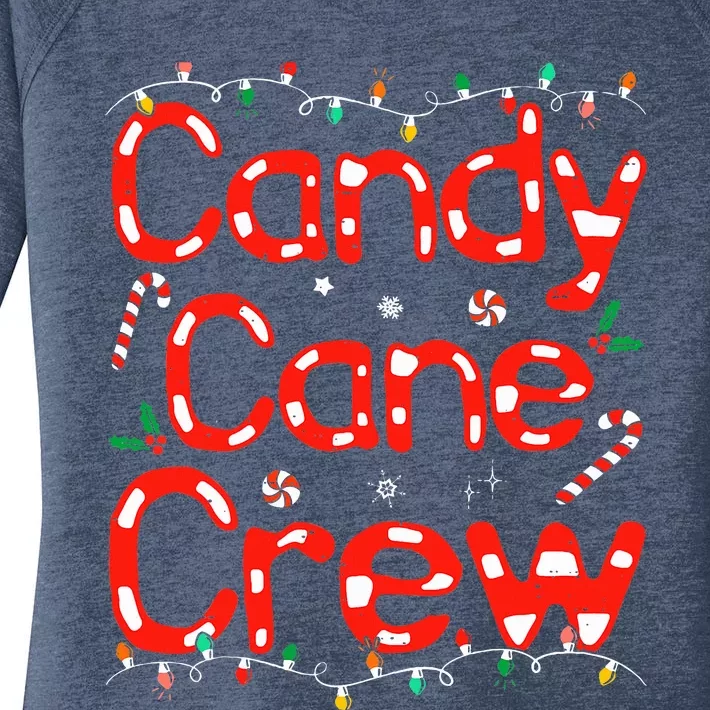 Candy Cane Crew Funny Christmas Candy Cane Lover Xmas Pajama Women's Perfect Tri Tunic Long Sleeve Shirt