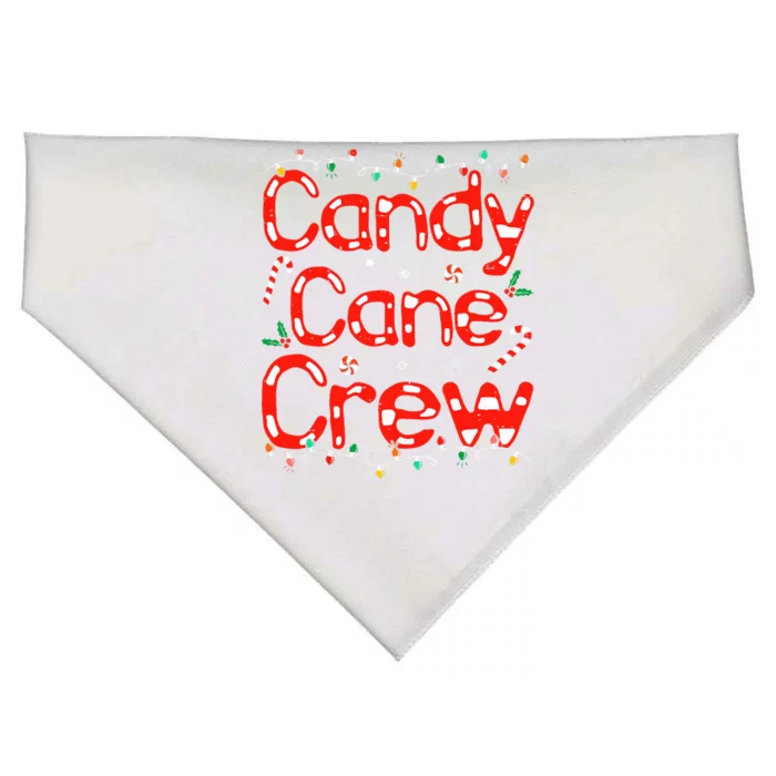 Candy Cane Crew Funny Christmas Candy Cane Lover Xmas Pajama USA-Made Doggie Bandana