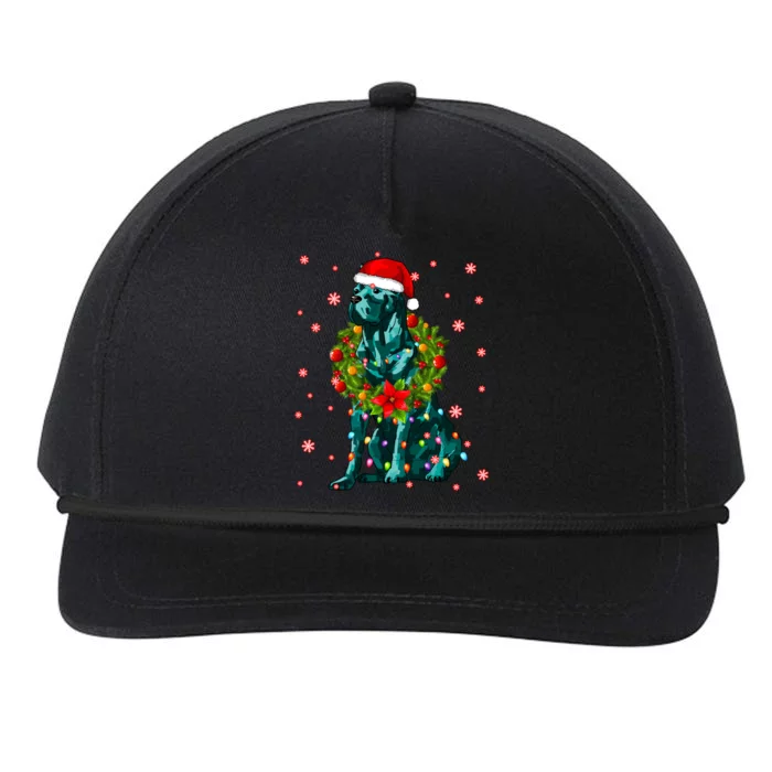 Cane Corso Christmas Santa Hat Xmas Lights Dog Lover Funny Gift Snapback Five-Panel Rope Hat