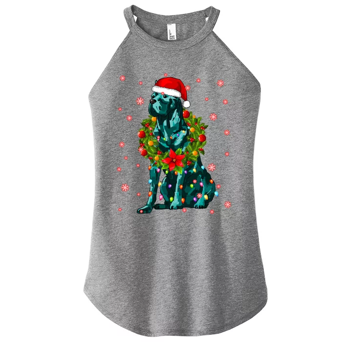 Cane Corso Christmas Santa Hat Xmas Lights Dog Lover Funny Gift Women’s Perfect Tri Rocker Tank