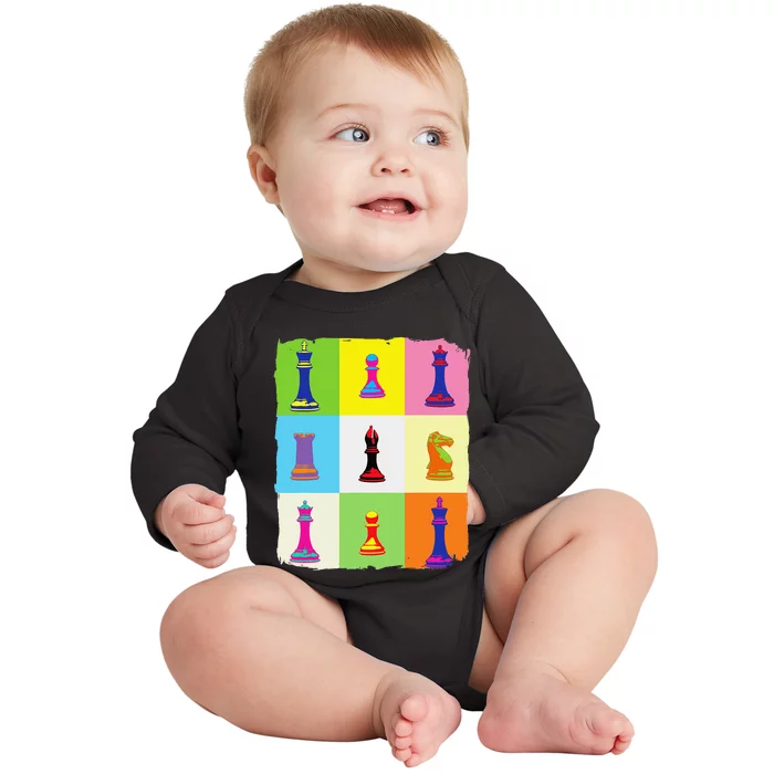 Chess Chess Club Chess Art Baby Long Sleeve Bodysuit