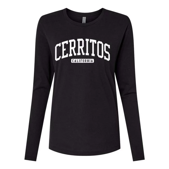 Cerritos California Ca College University Style Womens Cotton Relaxed Long Sleeve T-Shirt