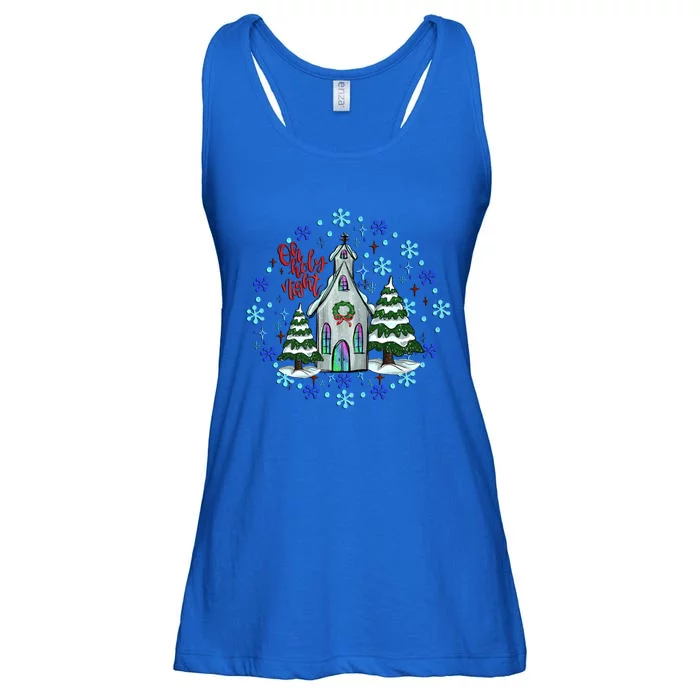 Cute Christmas Christian Mom Graphic Oh Holy Night Gift Ladies Essential Flowy Tank