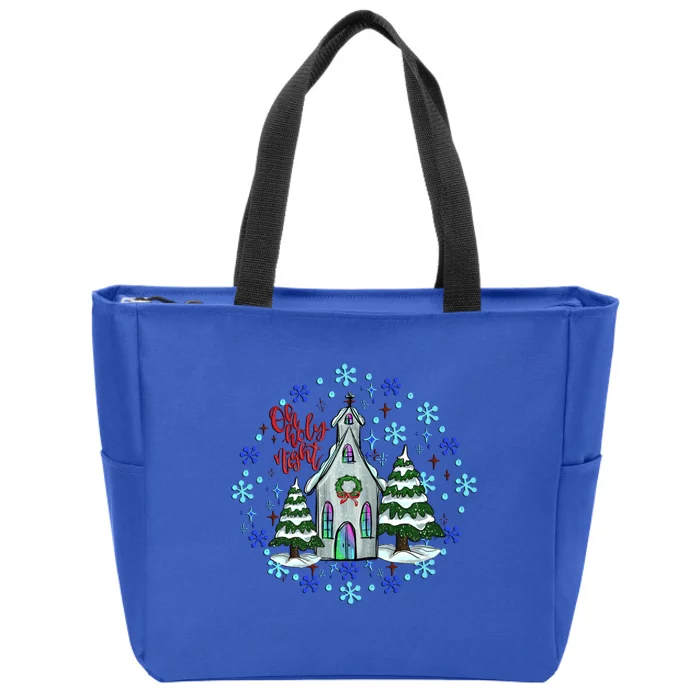 Cute Christmas Christian Mom Graphic Oh Holy Night Gift Zip Tote Bag