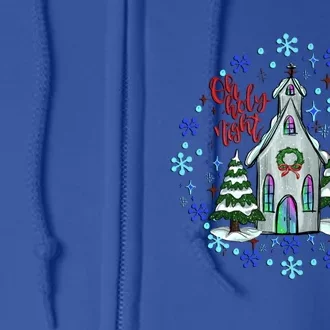 Cute Christmas Christian Mom Graphic Oh Holy Night Gift Full Zip Hoodie