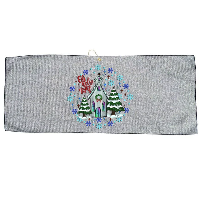 Cute Christmas Christian Mom Graphic Oh Holy Night Gift Large Microfiber Waffle Golf Towel