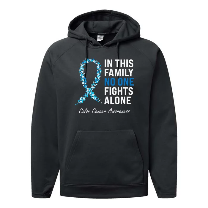 Colorectal Cancer Colon Cancer Blue Ribbon Performance Fleece Hoodie