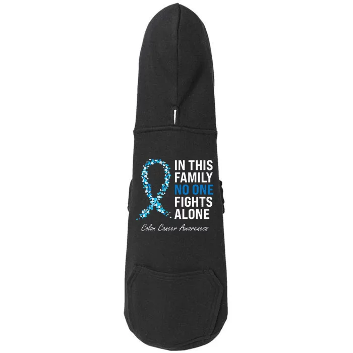 Colorectal Cancer Colon Cancer Blue Ribbon Doggie 3-End Fleece Hoodie