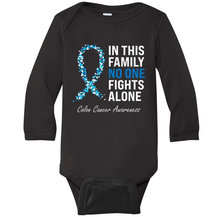 Colorectal Cancer Colon Cancer Blue Ribbon Baby Long Sleeve Bodysuit