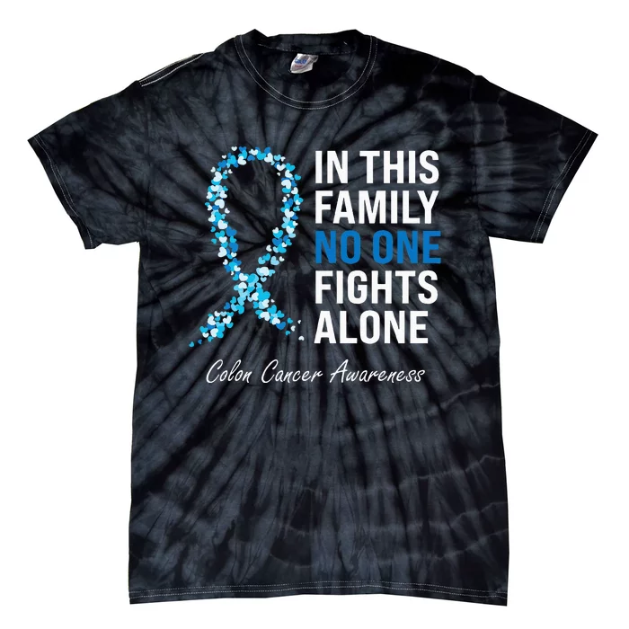 Colorectal Cancer Colon Cancer Blue Ribbon Tie-Dye T-Shirt