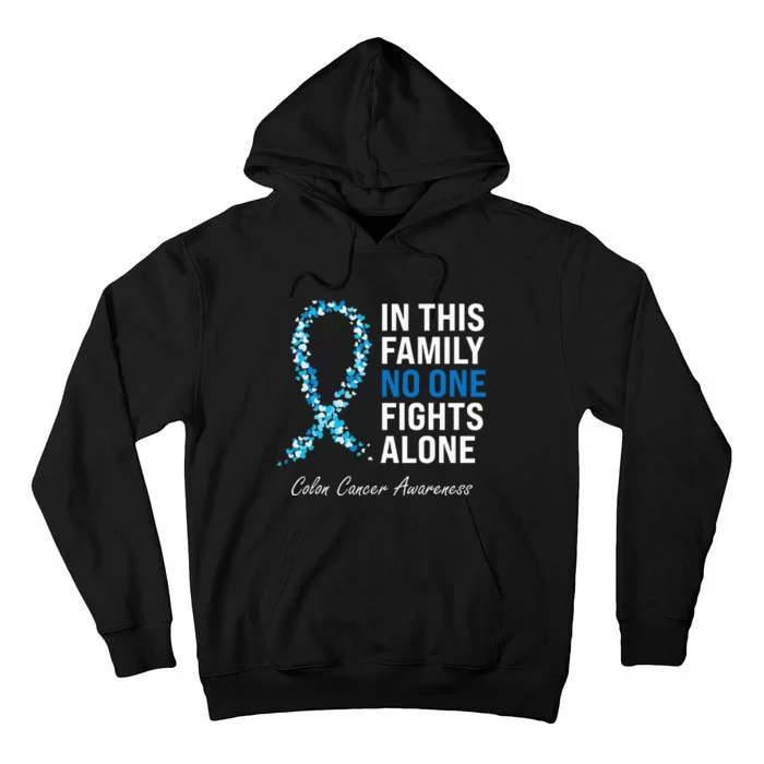 Colorectal Cancer Colon Cancer Blue Ribbon Tall Hoodie