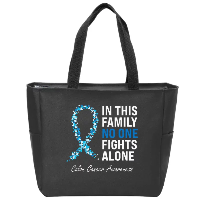 Colorectal Cancer Colon Cancer Blue Ribbon Zip Tote Bag