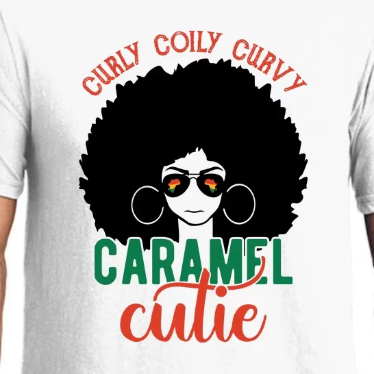 Curly Coily Curvy Caramel Cutie Black History Month Pajama Set