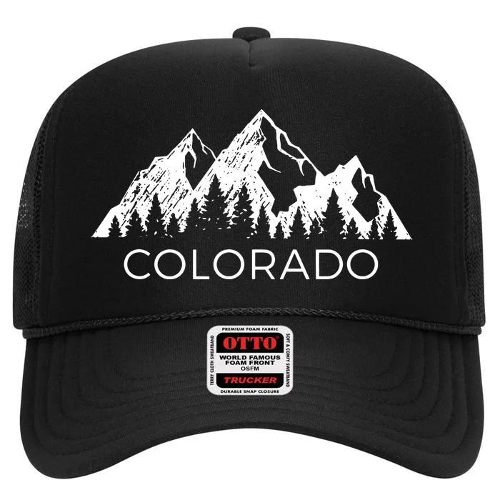 Colorado Cool Colorado Rocky Mountains High Crown Mesh Trucker Hat