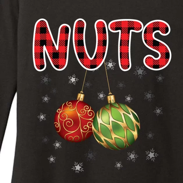 Christmas Couples Chestnuts Chest Nuts Funny Matching Xmas Funny Gift Womens CVC Long Sleeve Shirt