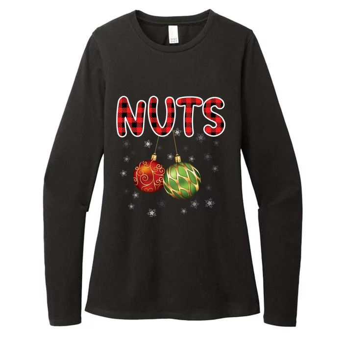 Christmas Couples Chestnuts Chest Nuts Funny Matching Xmas Funny Gift Womens CVC Long Sleeve Shirt