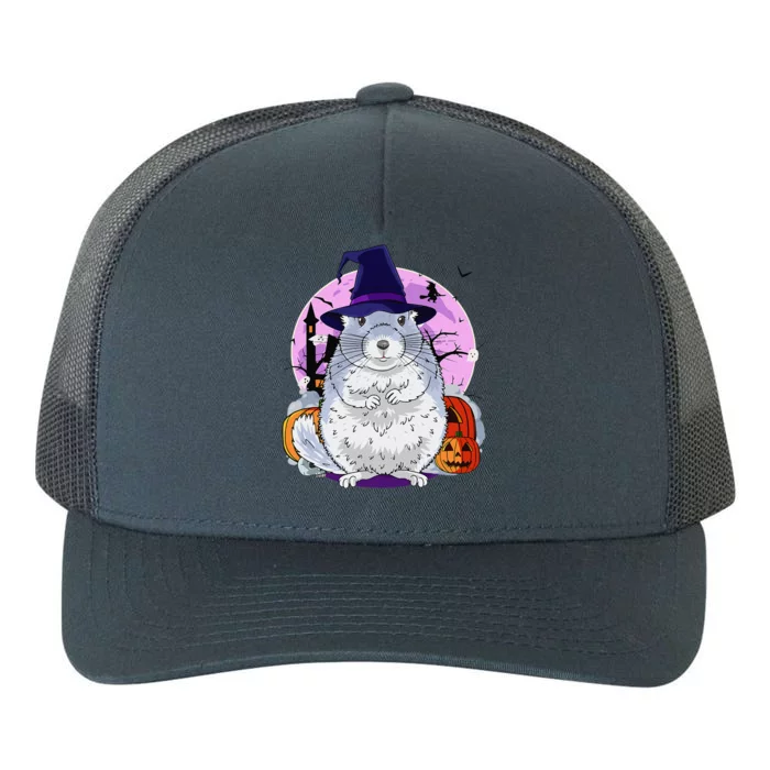 Cute Chinchilla Cavy Halloween Witch Pumpkin Yupoong Adult 5-Panel Trucker Hat