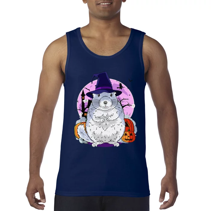 Cute Chinchilla Cavy Halloween Witch Pumpkin Tank Top