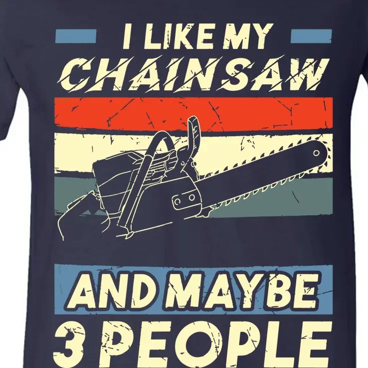 Chainsaw Carving Carpentry Joiner Cabinet Woodworking V-Neck T-Shirt