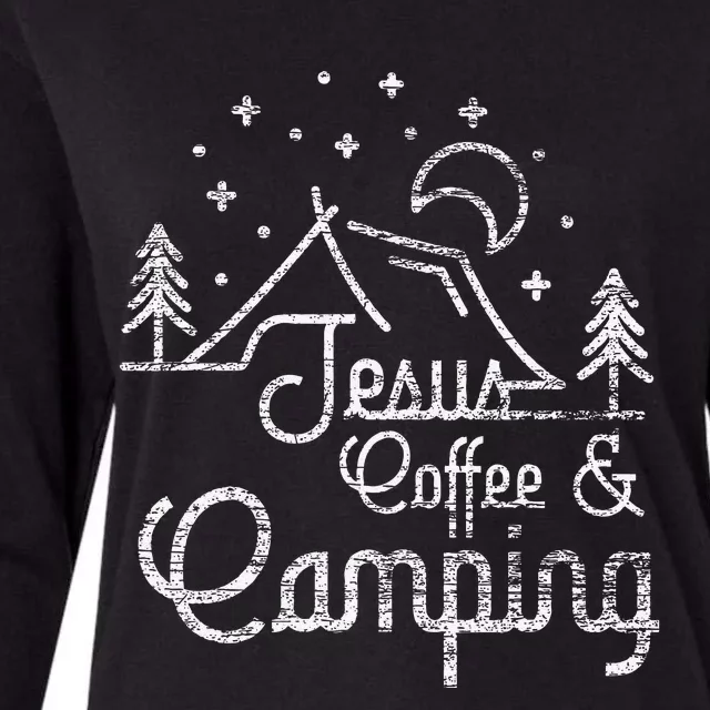 Camping Coffee Camper Camp Lover Christian Jesus Womens Cotton Relaxed Long Sleeve T-Shirt