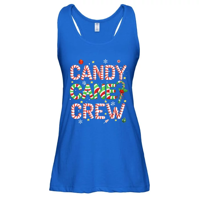 Candy Cane Crew Funny Christmas Candy Lover Xmas Pajamas Ladies Essential Flowy Tank