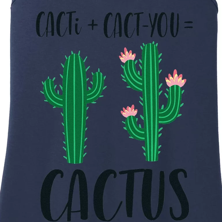 Cacti + CactYou= Cactus Cute Couples Valentine's Day Pun Ladies Essential Tank