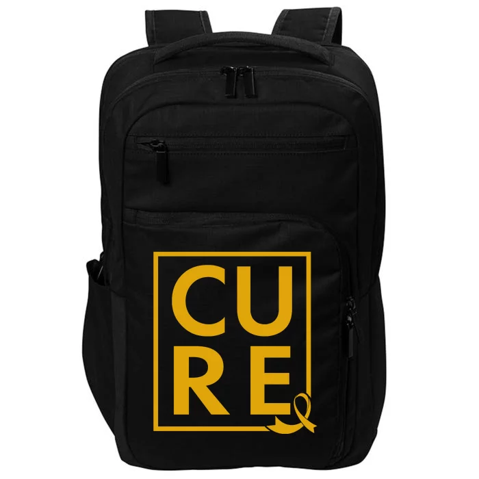 CURE Childhood Cancer Awareness Yellow Gold Ribbon Impact Tech Backpack