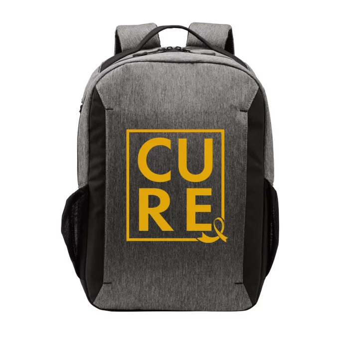 CURE Childhood Cancer Awareness Yellow Gold Ribbon Vector Backpack