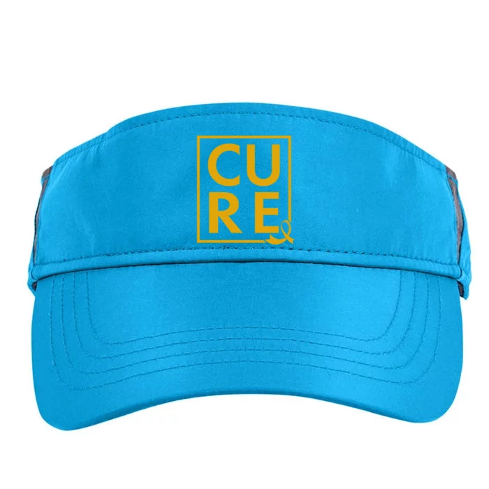 CURE Childhood Cancer Awareness Yellow Gold Ribbon Adult Drive Performance Visor